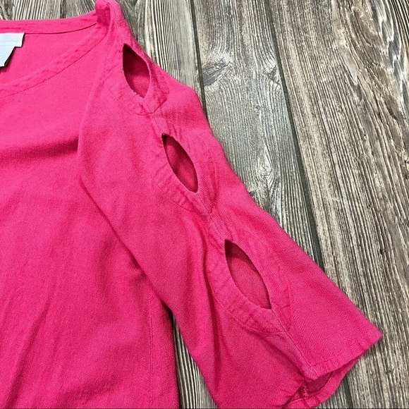 SOFT Surroundings Pink Shirt Cotton Blouse Petite Medium - Picture 3 of 10